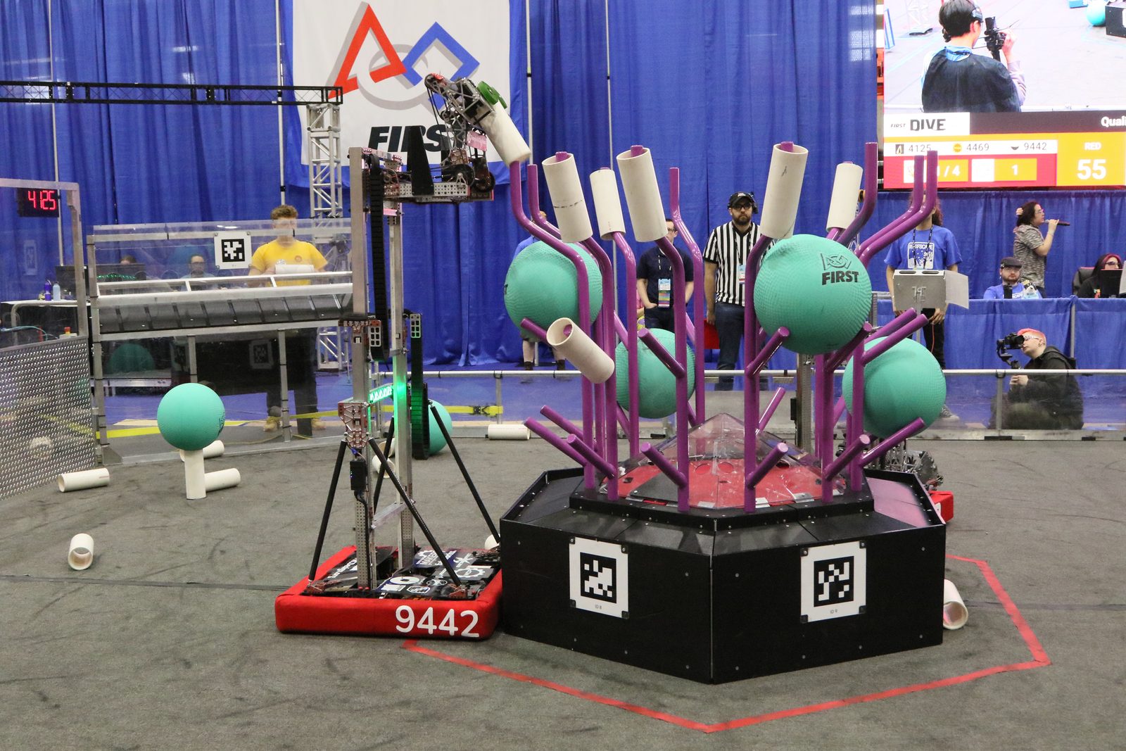 Team 9442 at the 2025 REEFSCAPE competition, 3 of 5