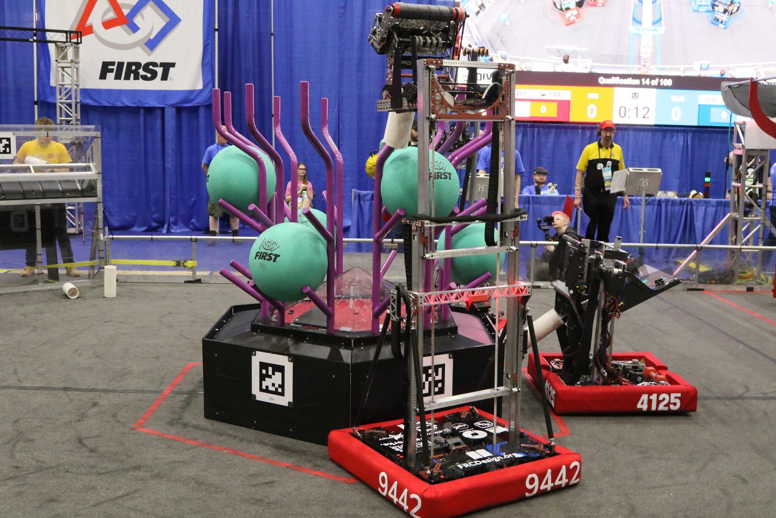 Team 9442 at the 2025 REEFSCAPE competition, 4 of 5